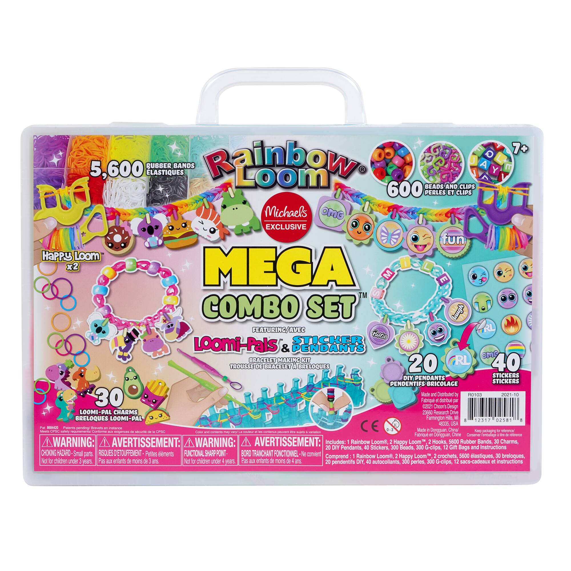 8 Pack: Rainbow Loom® Mega Combo Set™ Loomi-Pals™ & Sticker Pendants Bracelet Making Kit